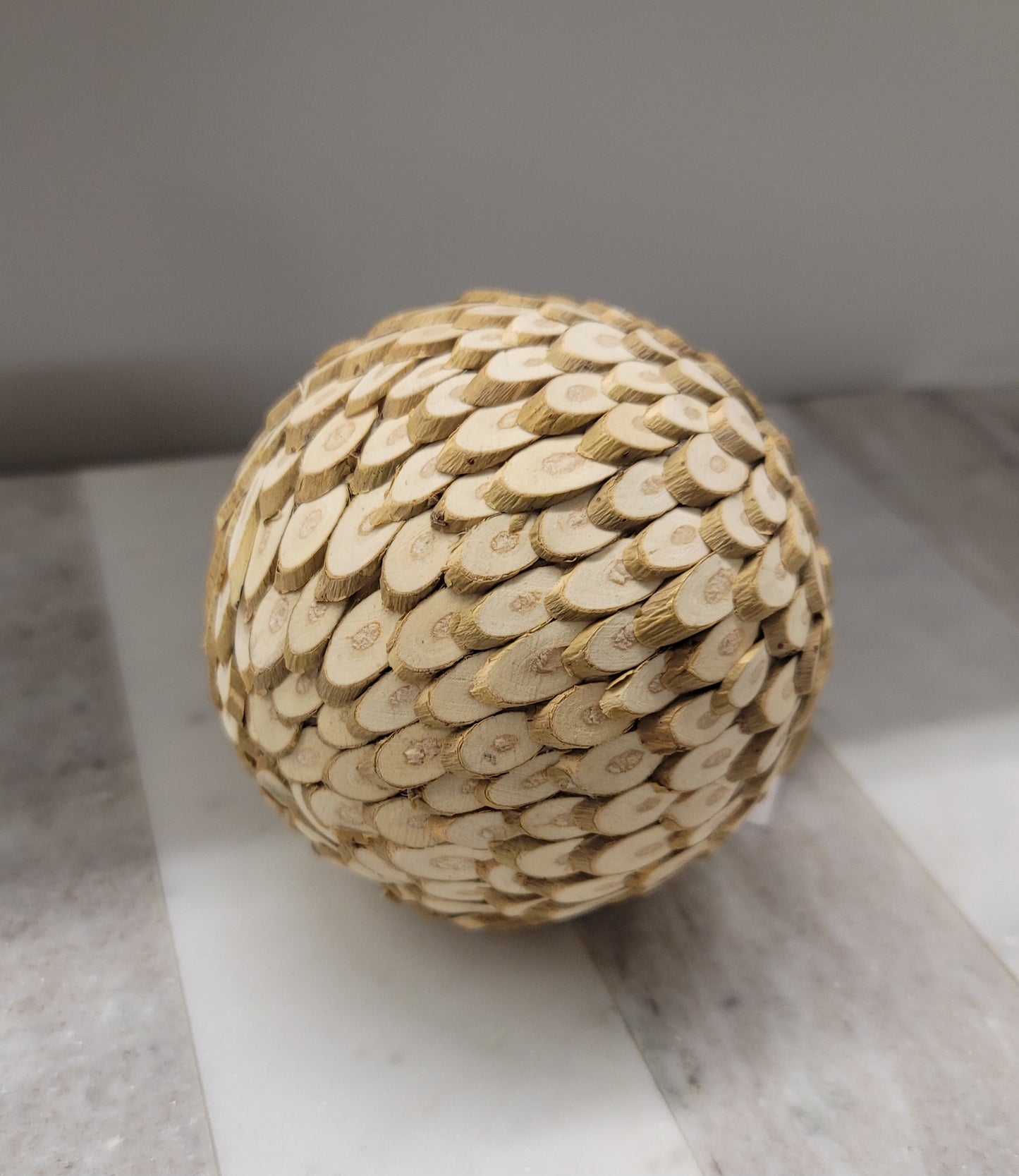 Layered Wood Chip Decorative Sphere