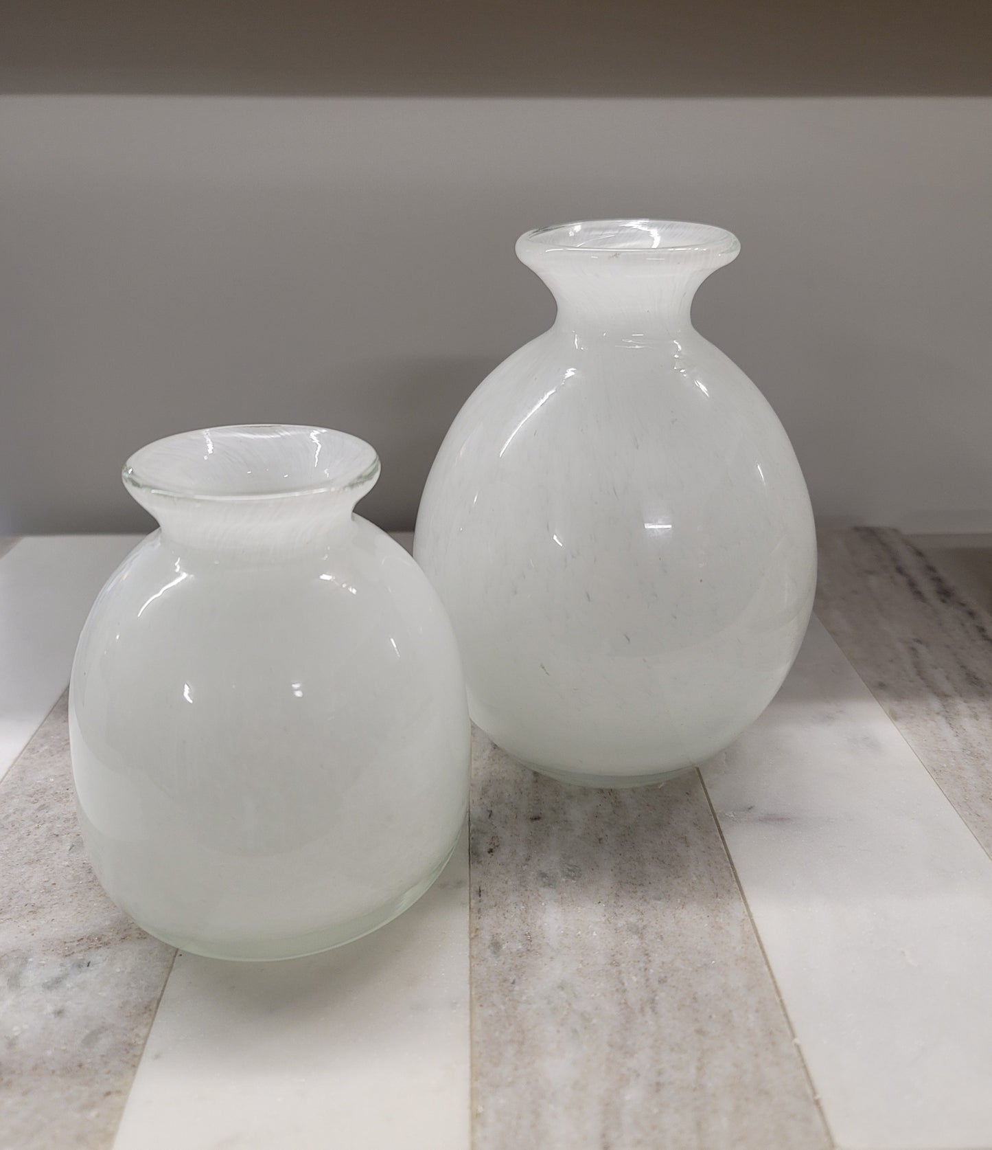 White 4" Art Glass Bud Vase