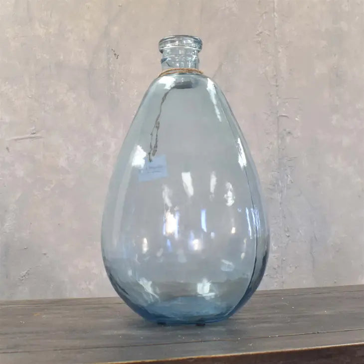 Cabo Organic Form 16" Glass Vase - Sea Glass