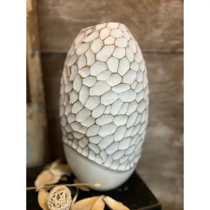 Corlis 12"Ridged Wide Mouth Vase