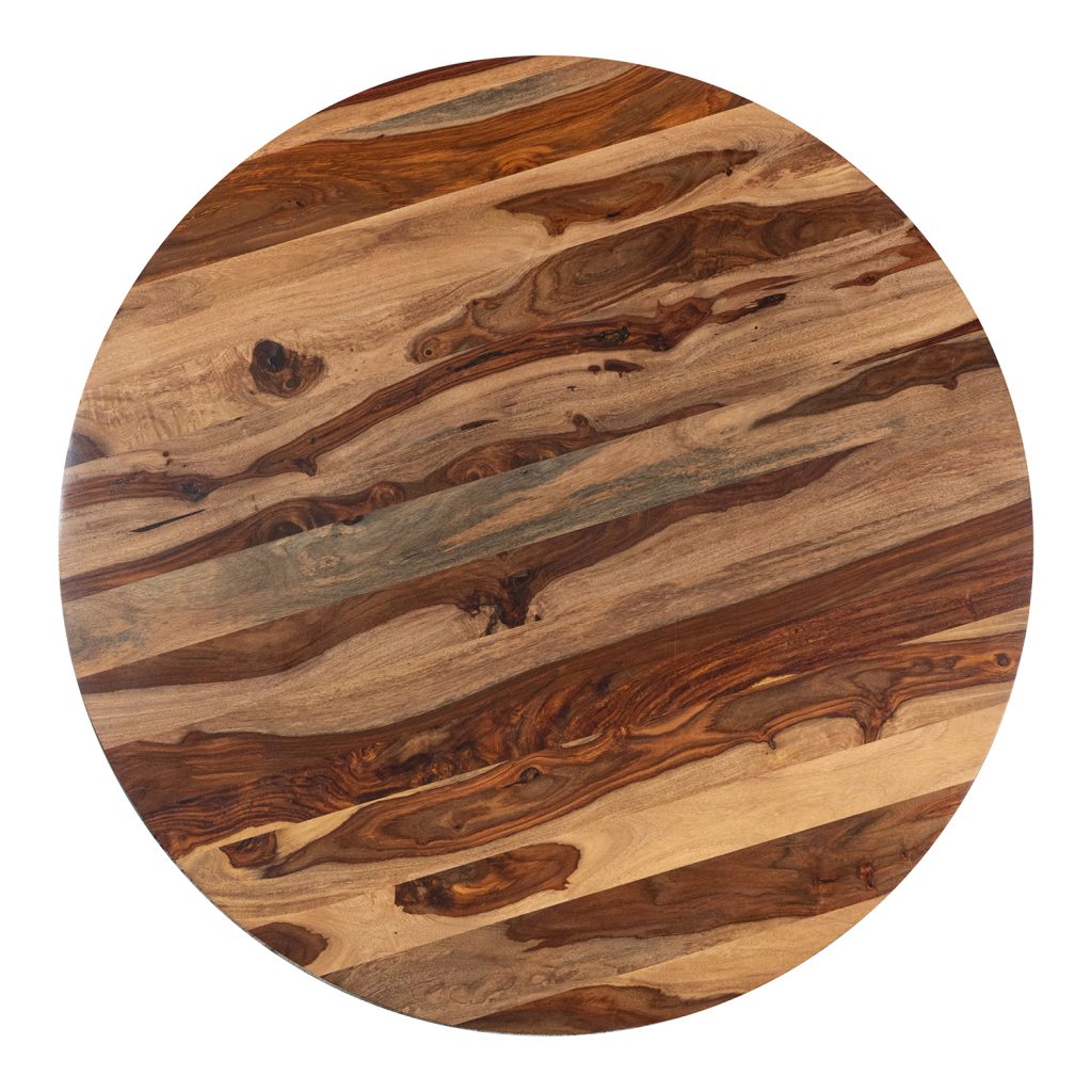 Emile 48" Round Mango & Rosewood Dining Table - Toasted Almond