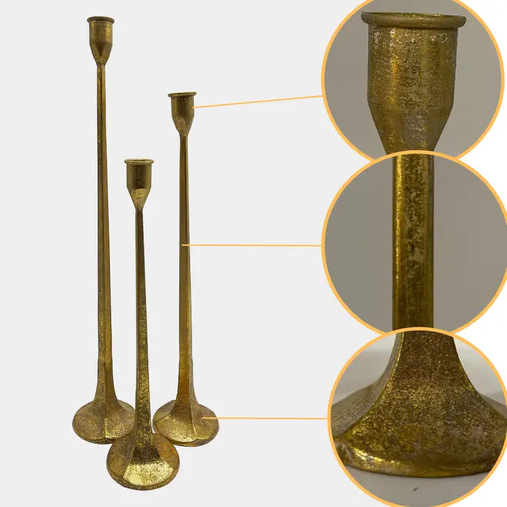 Salem Set of 3 Cast Iron Taper Candle Holders