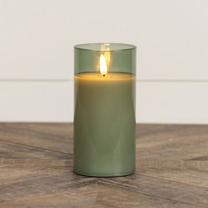 Green Glass 3D LED Candle