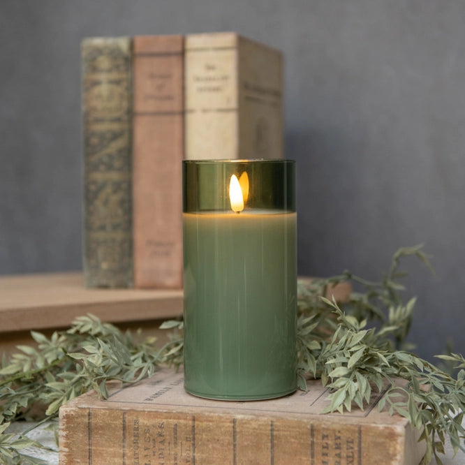 Green Glass 3D LED Candle