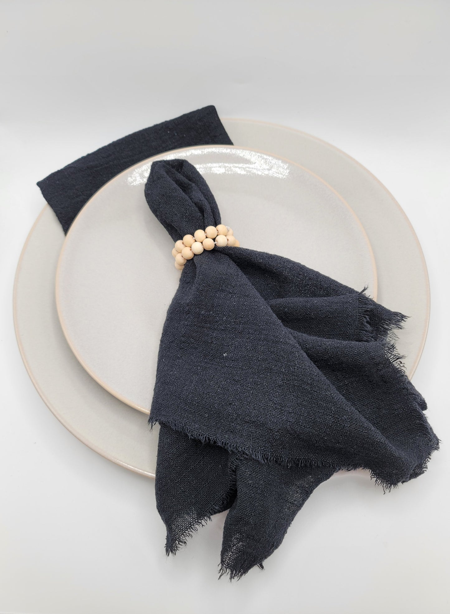 Miniature 15" Frayed Edge Dinner Napkin - Black