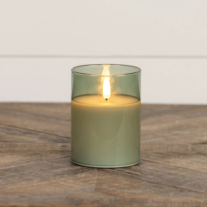 Green Glass 3D LED Candle