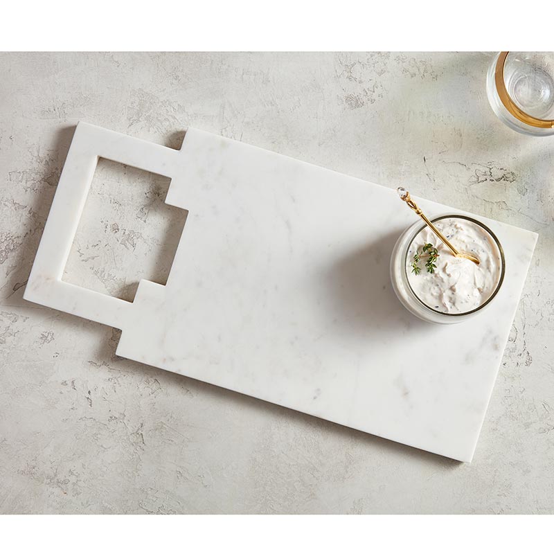 White Marble Serving Board With Handle