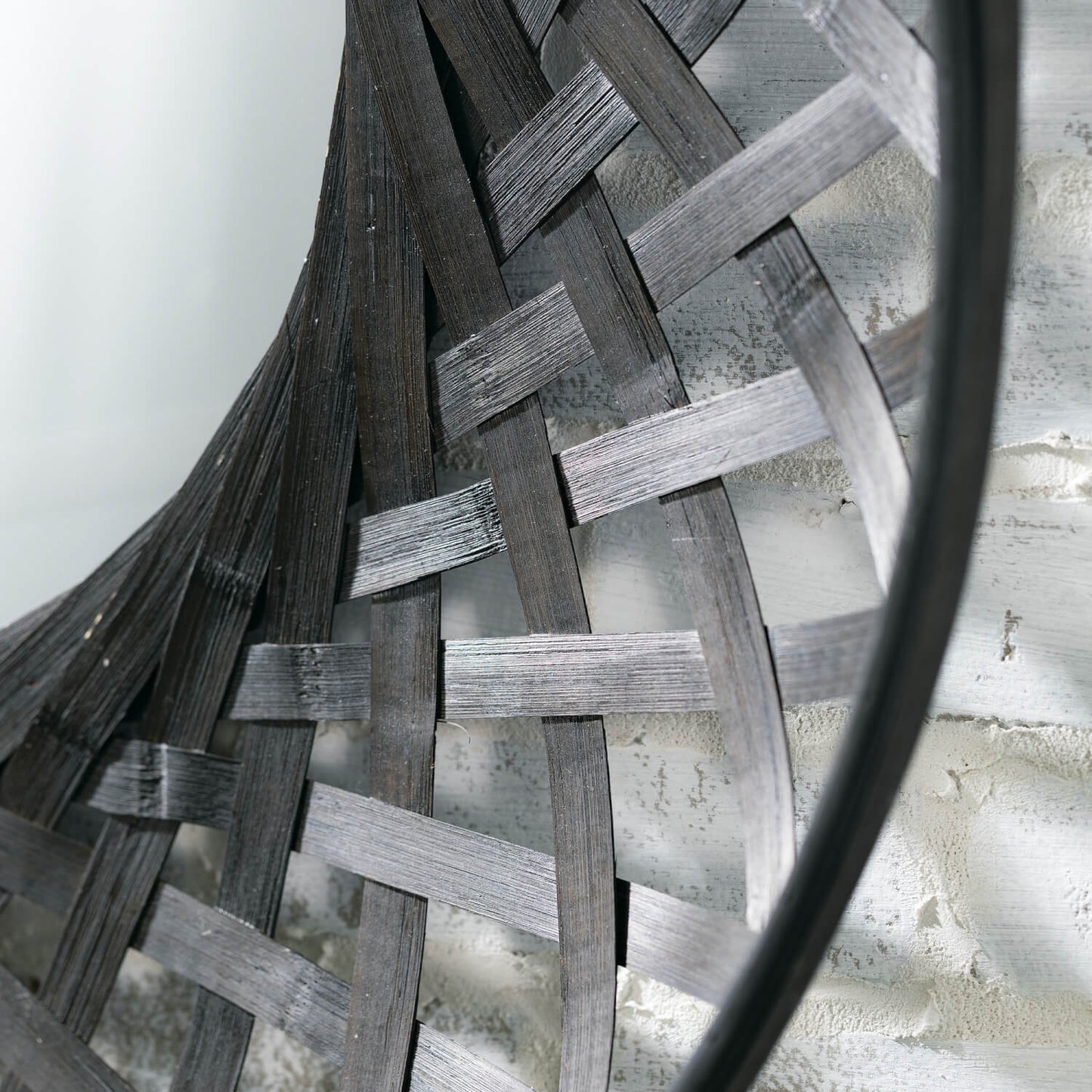 Thatcher 31" Black Bamboo Wall Mirror