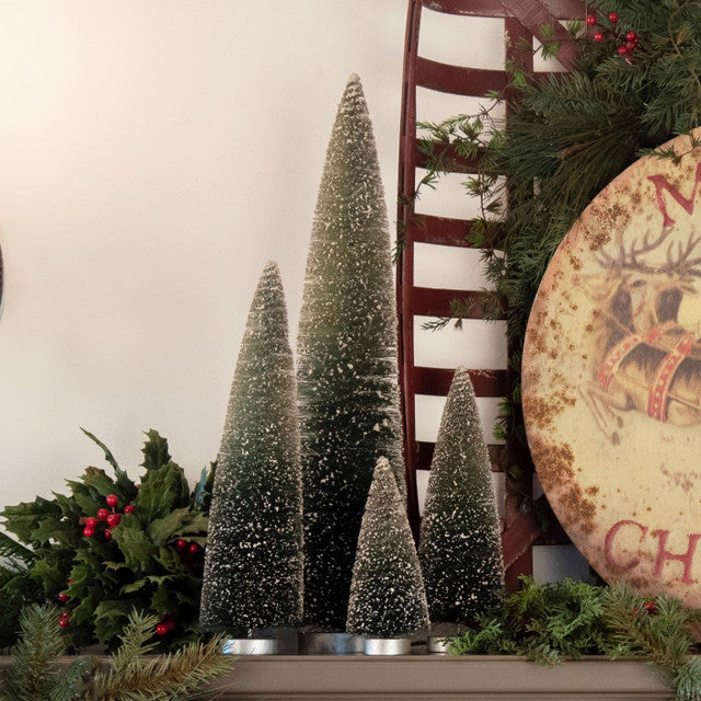Deep Forest Green Bottle Brush Trees