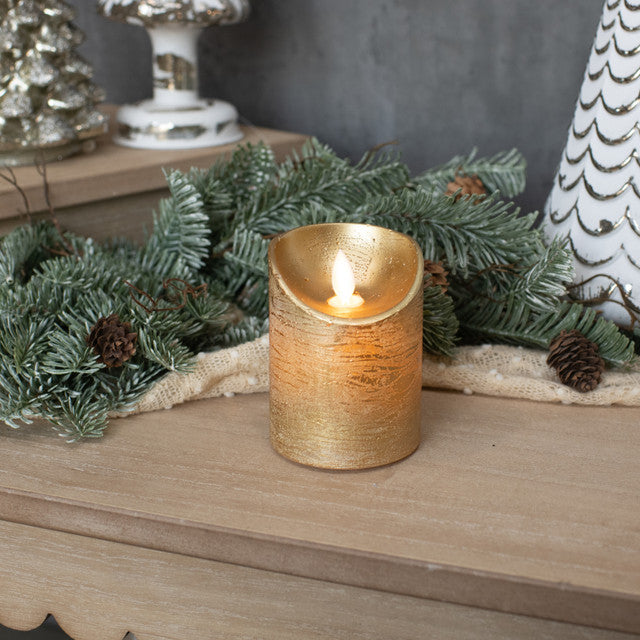 Gold 4" Moving Flame LED Candle