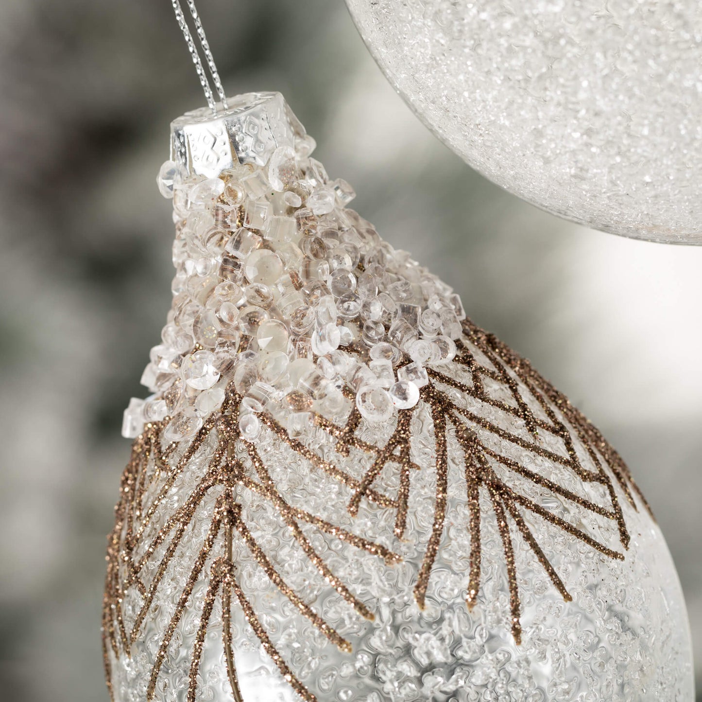 Icy Glass Pine Ornaments