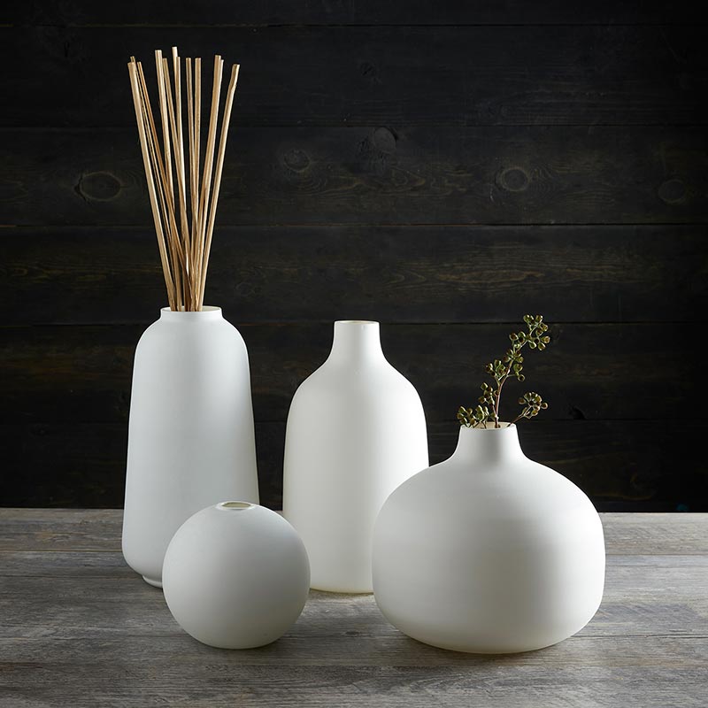 Marco 4.5" Matte White Round Vase