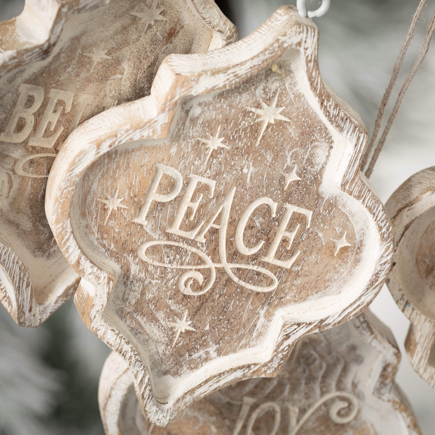 Hand Carved 5" Wooden Ornament