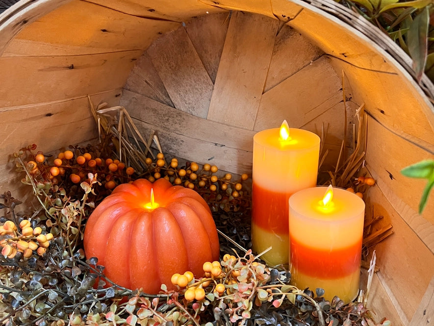 Orange Pumpkin 4.5" Moving Flame LED Candle