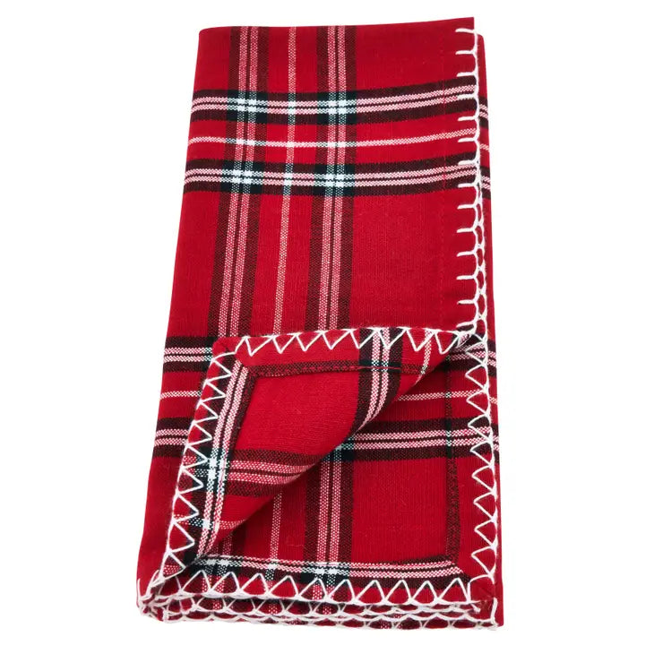 Red Plaid Whipstitch Napkin