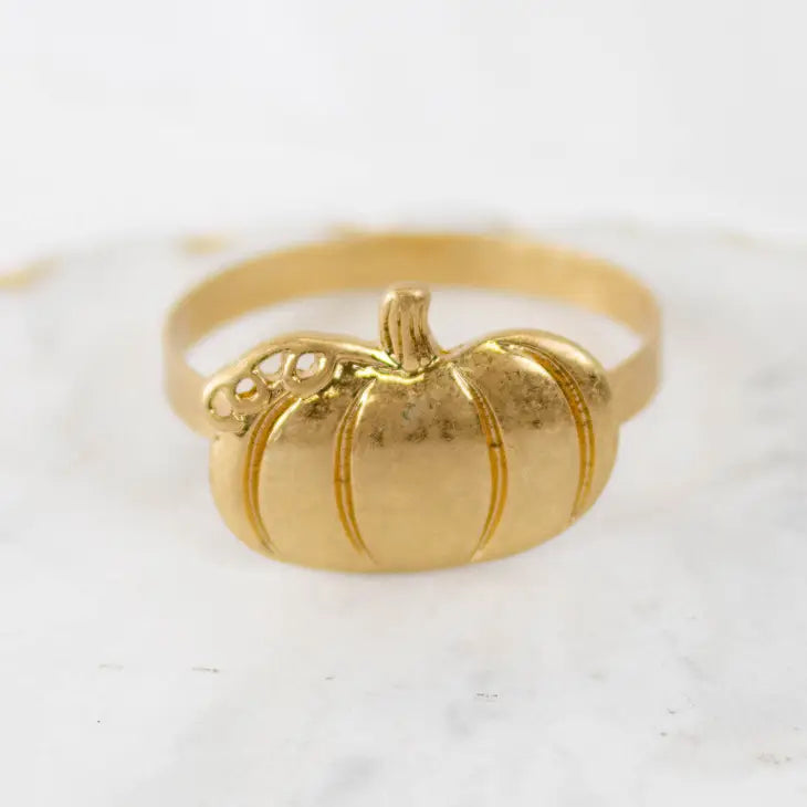 Gold Pumpkin Napkin Ring