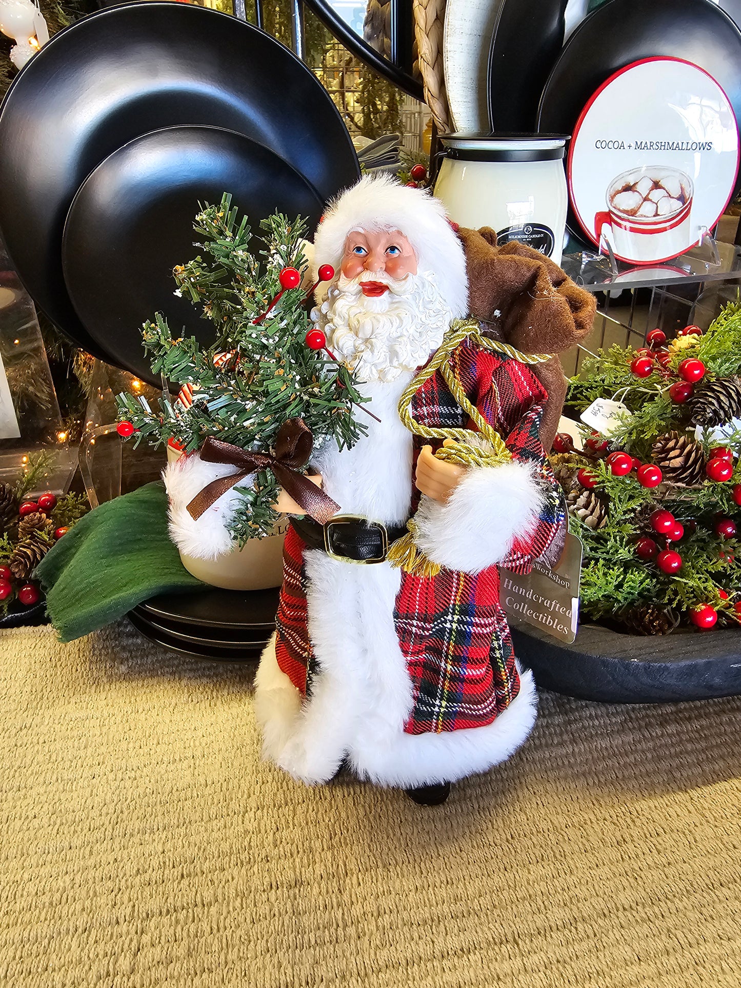 Plaid Santa 12" Figurine