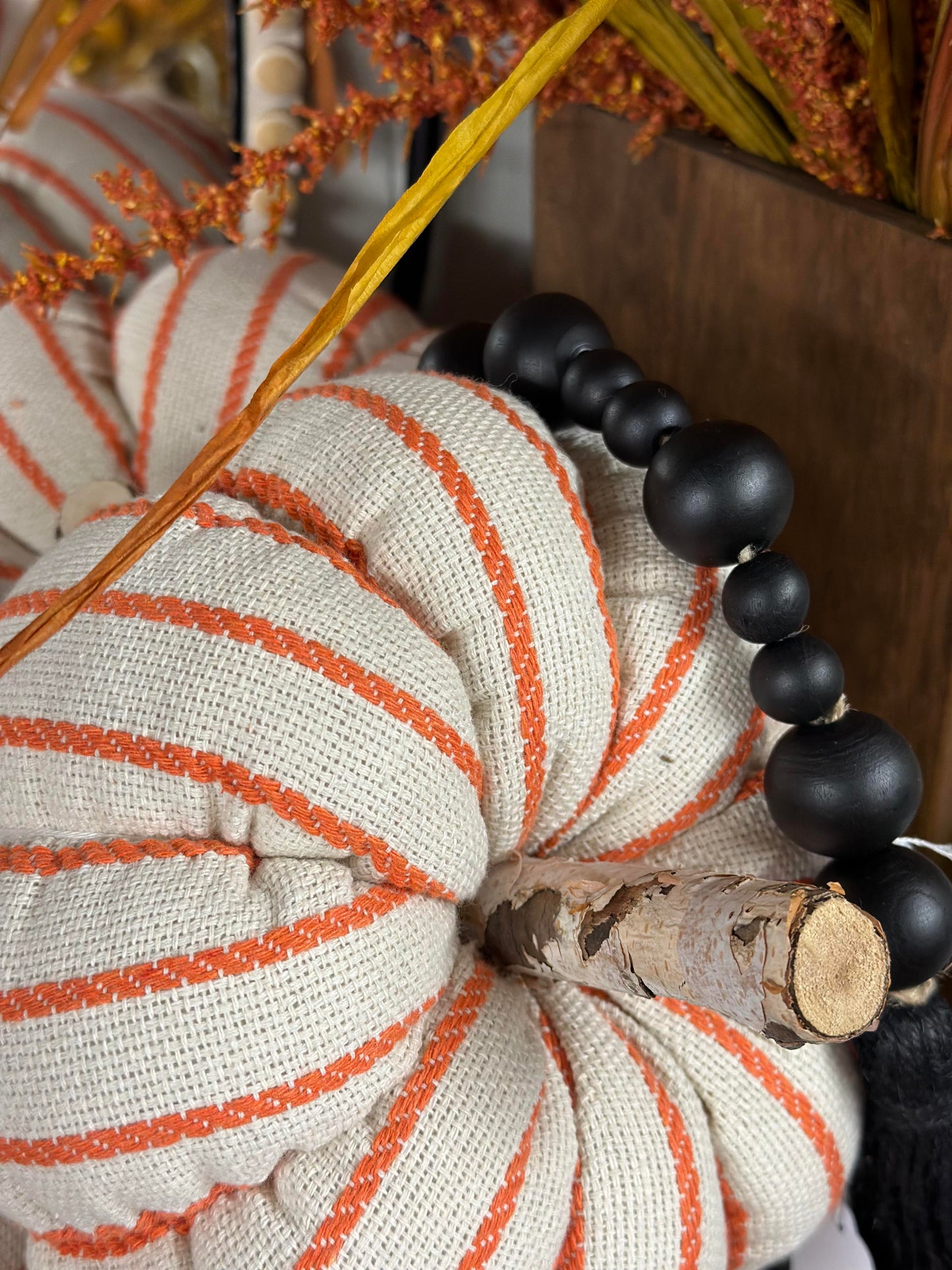 Orange Striped 7" Knit Pumpkin