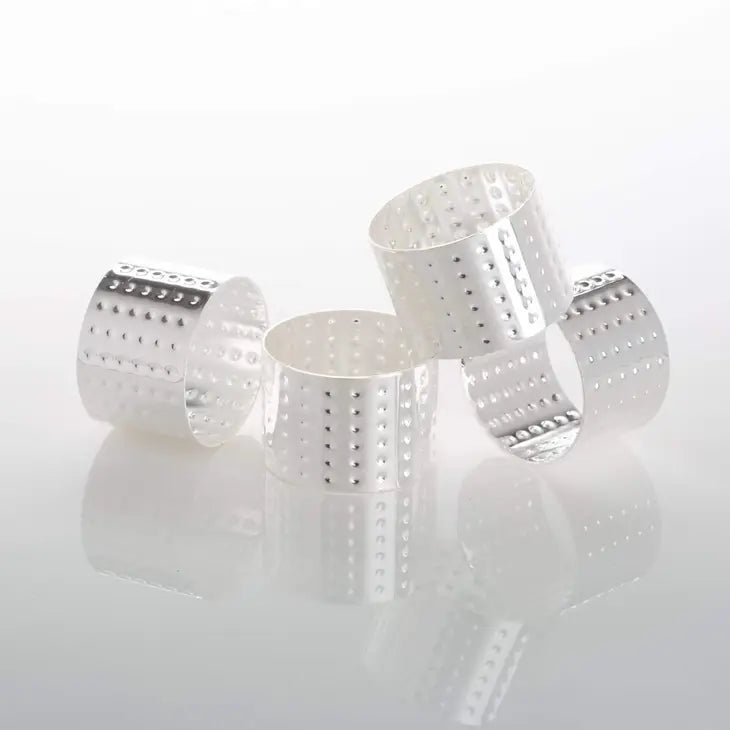Silver Hammered Metal Napkin Ring