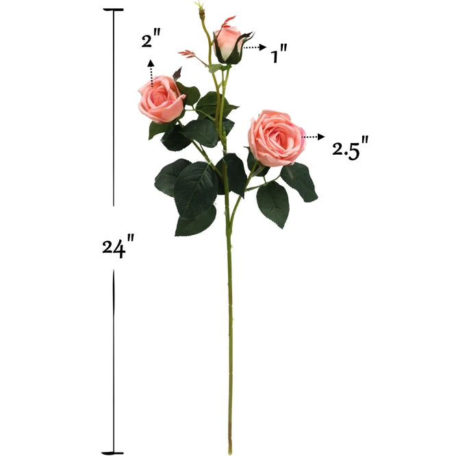 Sugar Pink 24" Rose Floral Stem