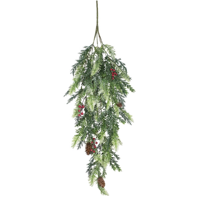 Frosted Pine & Hemlock 30" Swag Spray