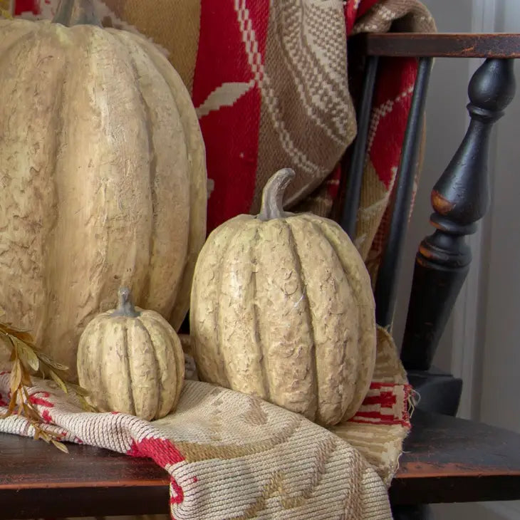 Tall 7.5" White Pumpkin