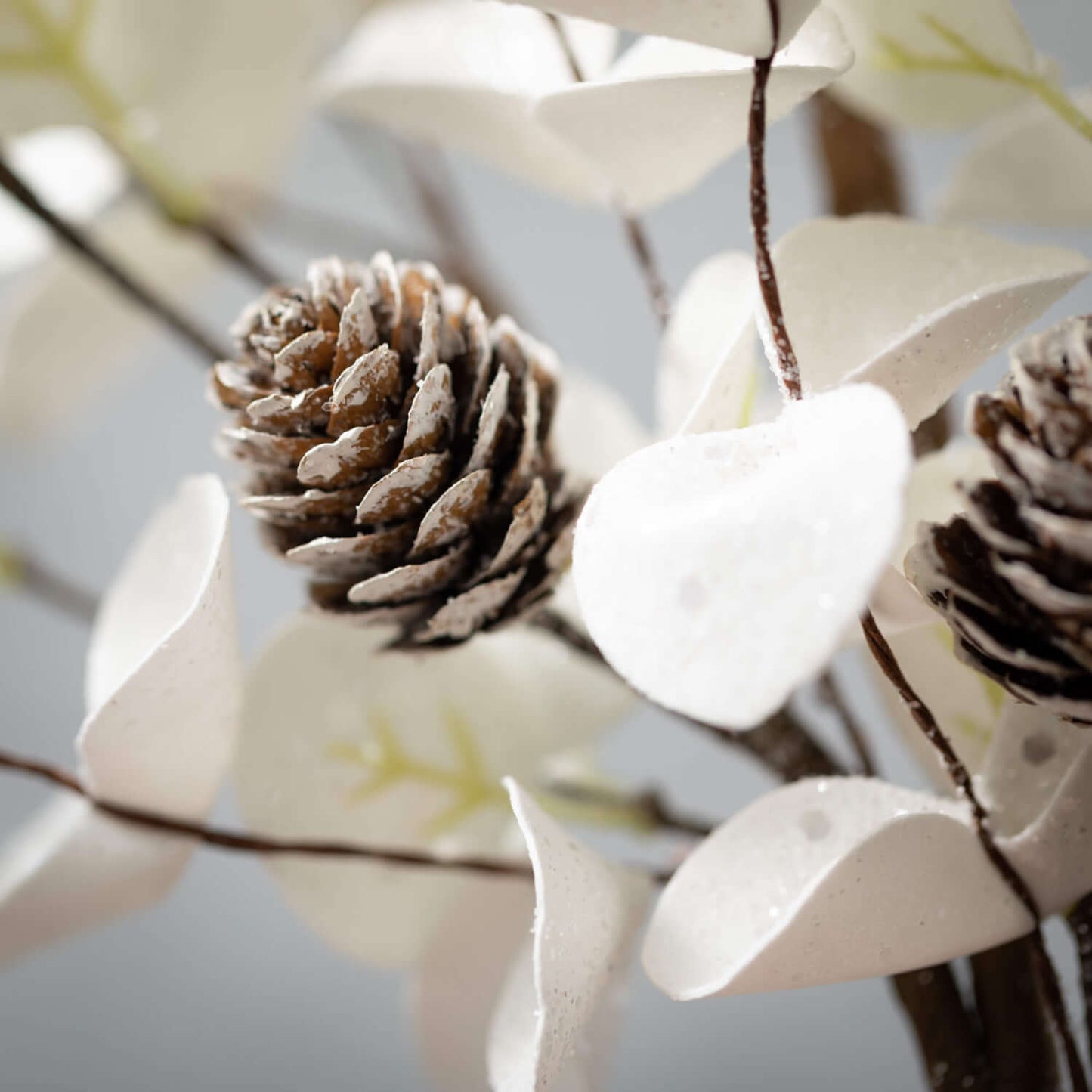 White 28.5" Eucalyptus & Pinecone Floral Spray