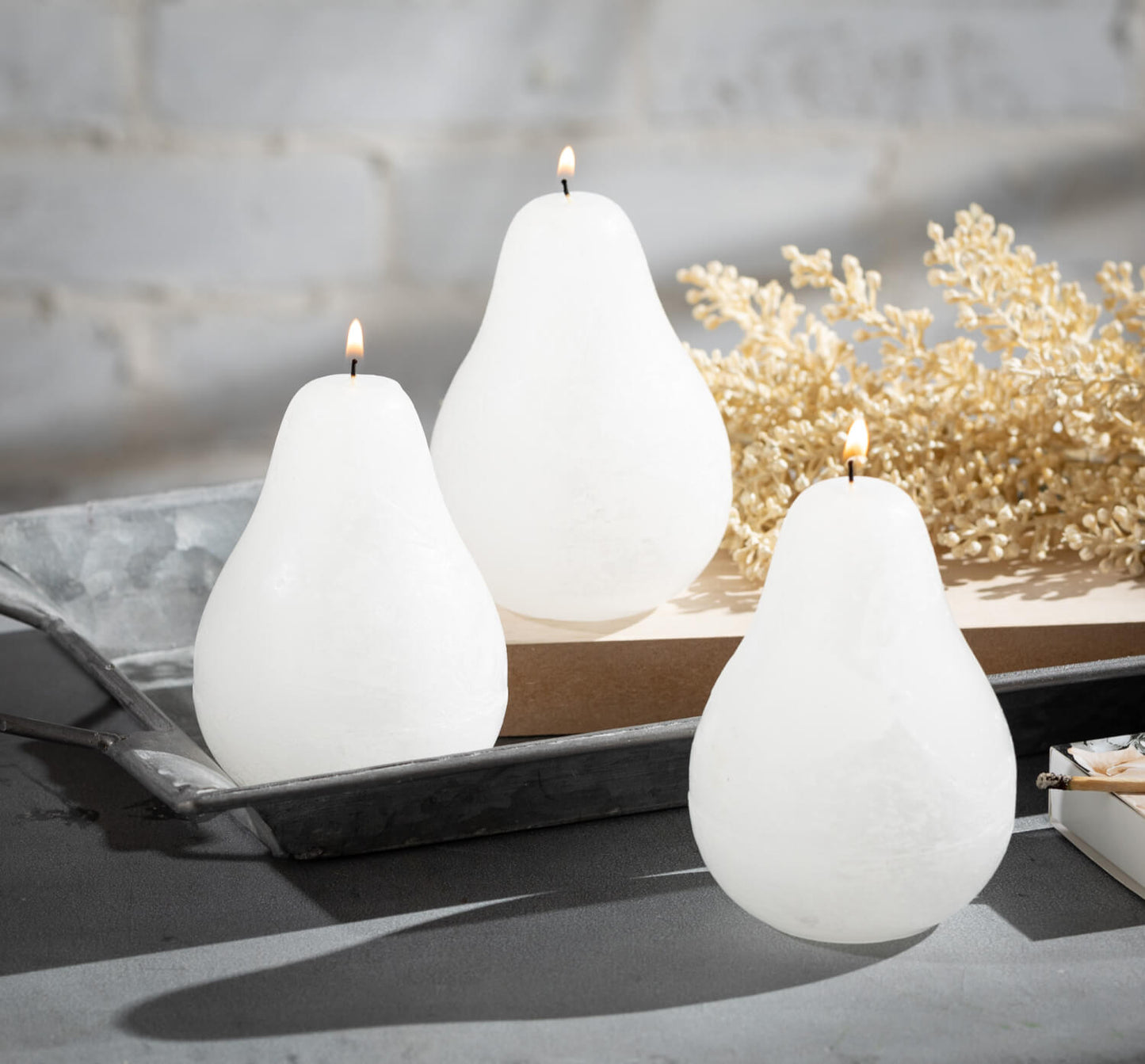 Vance Kitira Pear Shaped Candle - White