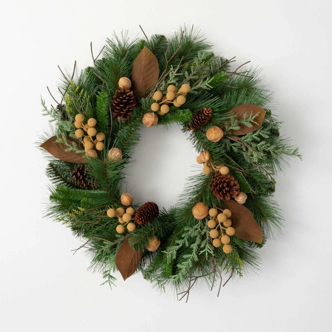 Walnut & Pine 24" Wreath