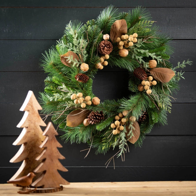 Walnut & Pine 24" Wreath