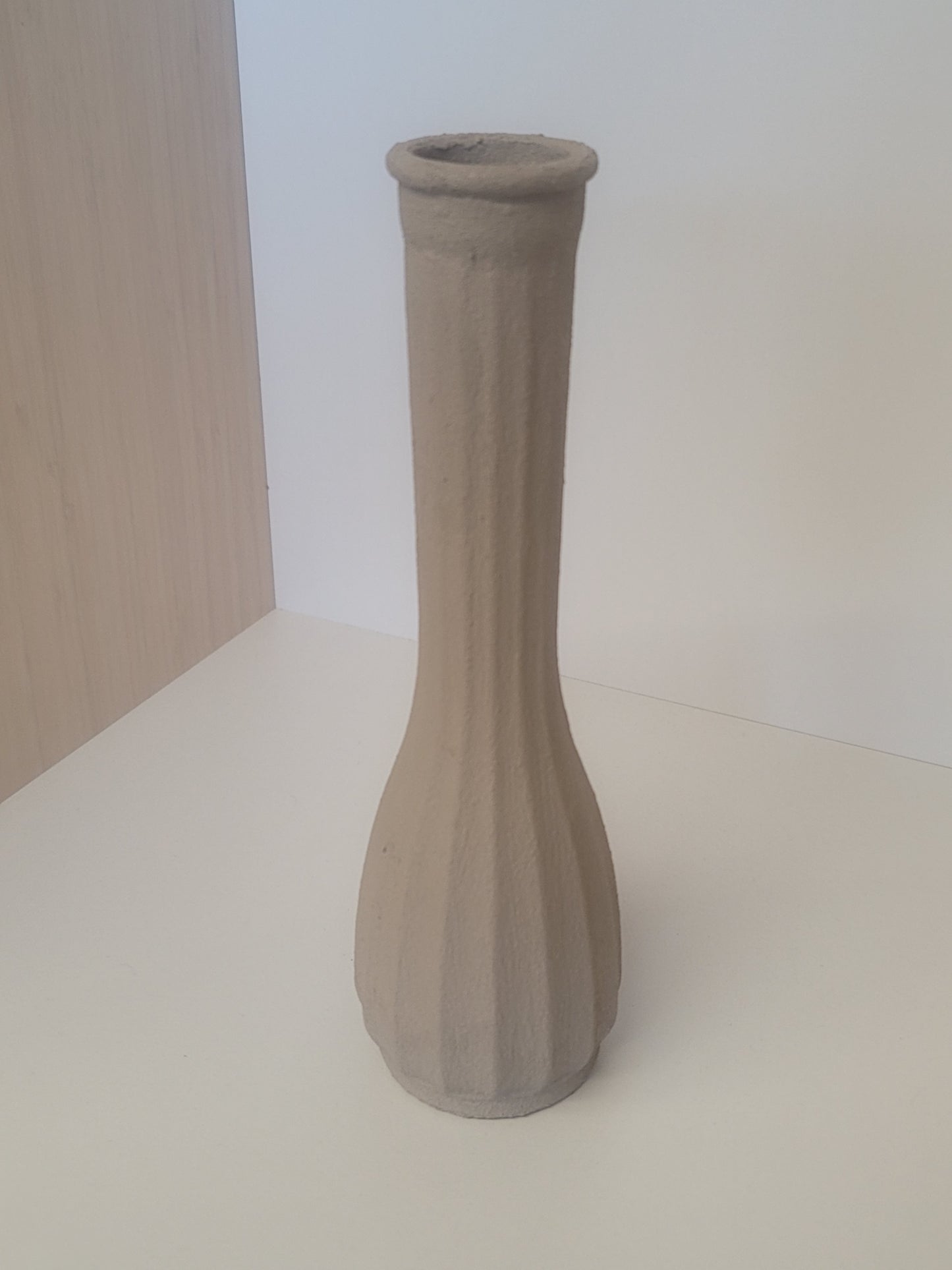 Fossil Gray 9" Faux Terracotta Teardrop Shaped Vase