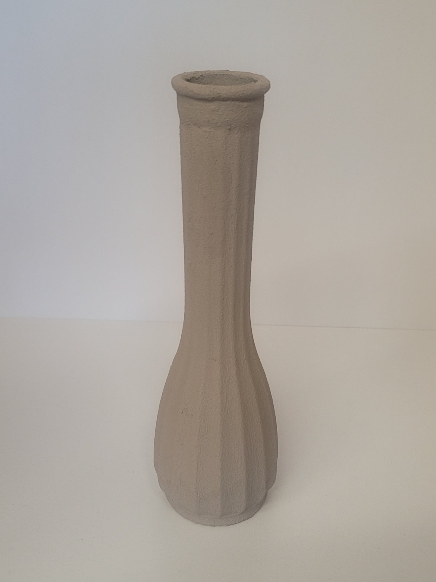Fossil Gray 9" Faux Terracotta Teardrop Shaped Vase