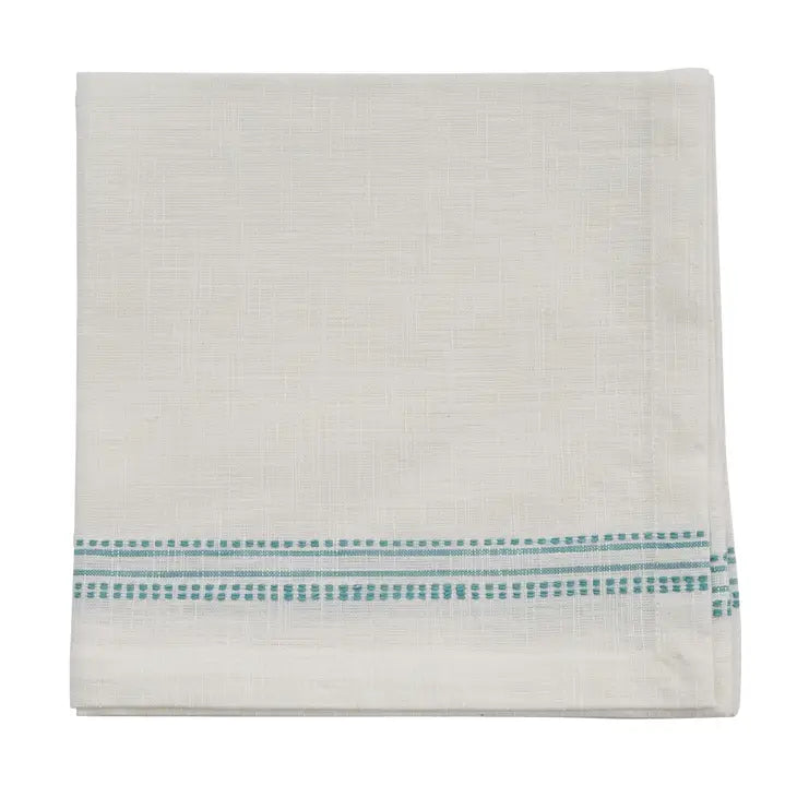 Sheri Aqua Stitched Dinner Napkin