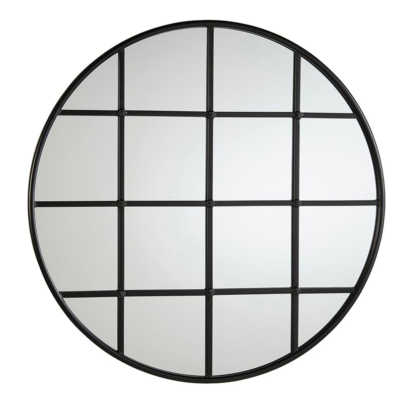 Melrose 26.5" Iron Round Pane Mirror