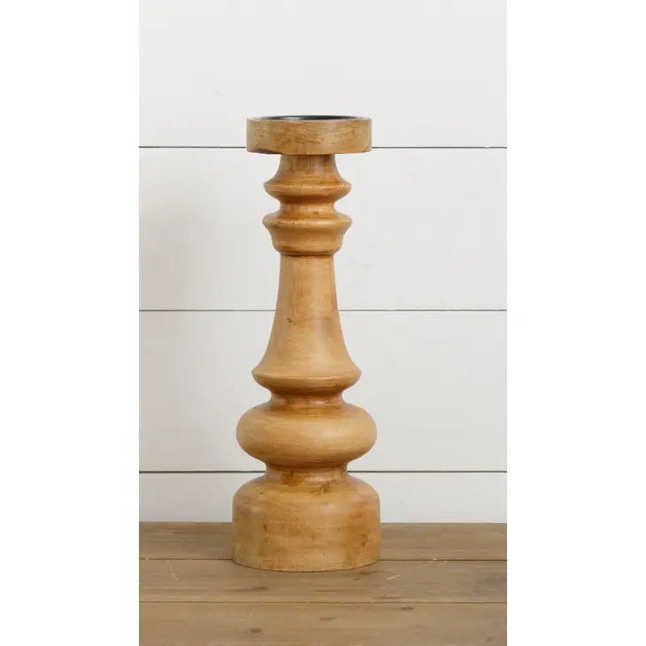 Harlow Turned Wood Candle Holder