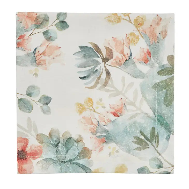 Clarissa Watercolor Floral Print Dinner Napkin