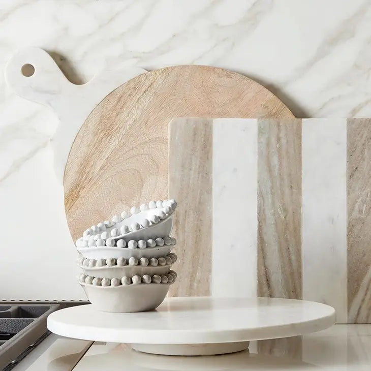 White Marble 14" Lazy Susan