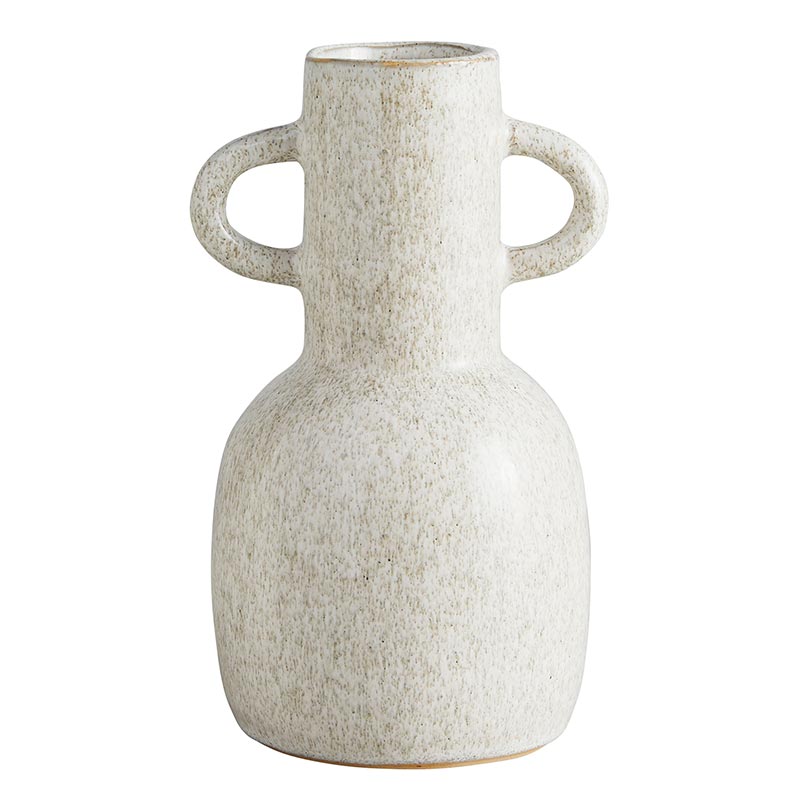 Idris 9" Ceramic Speckled Vase With Handles