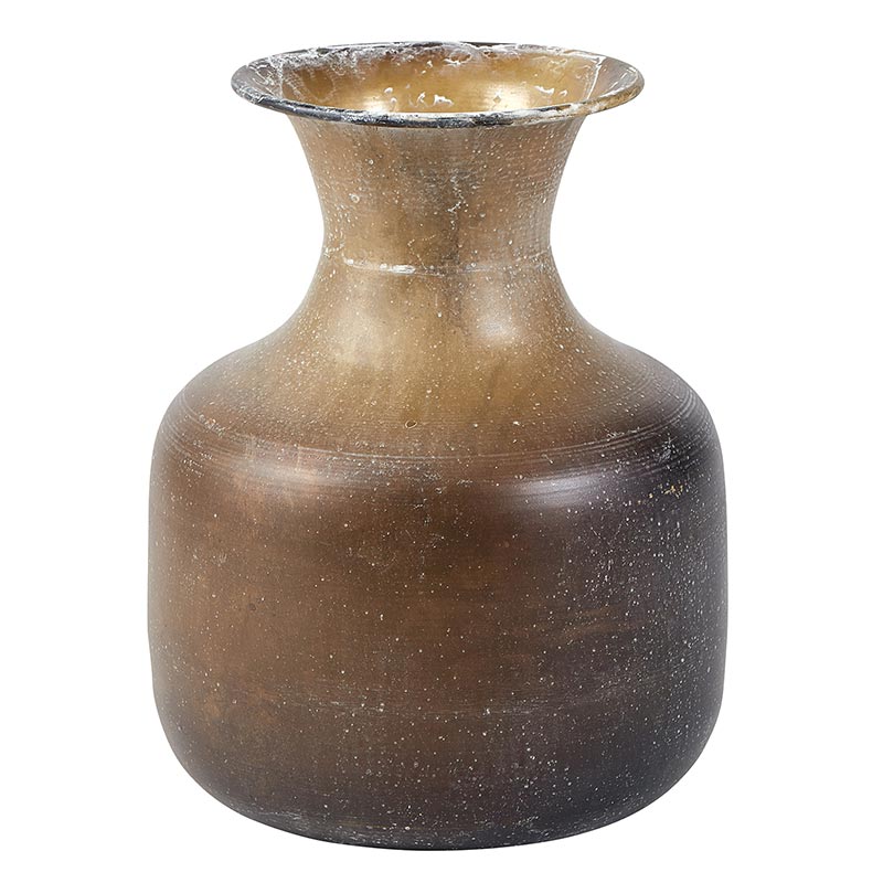 Hadrian 8.5" Brown Metal Vase