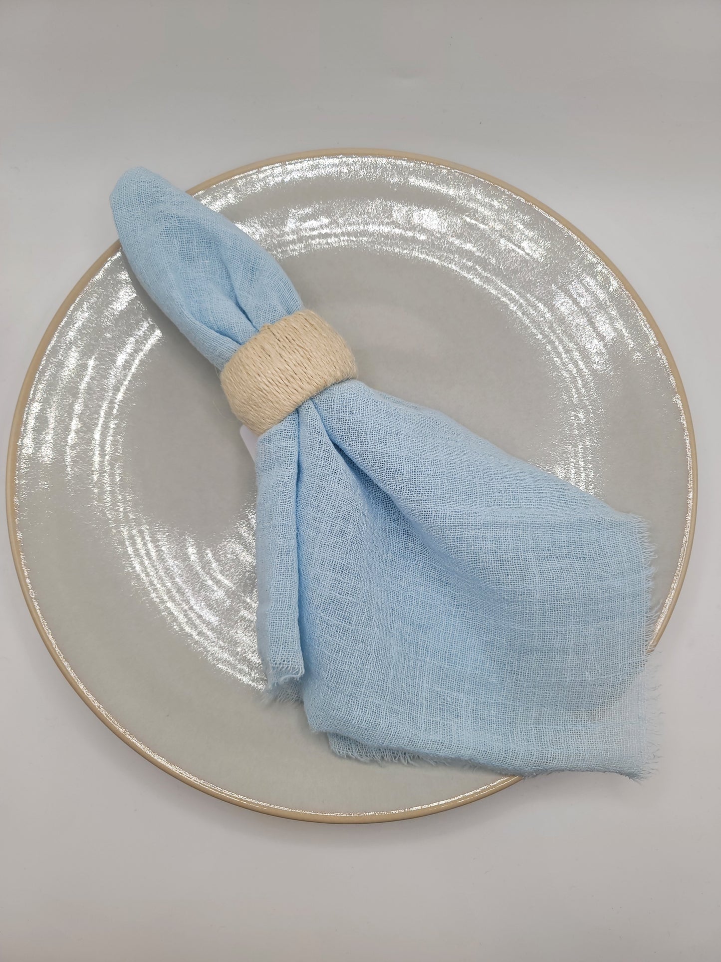 Miniature 15" Frayed Edge Dinner Napkin - Sky Blue