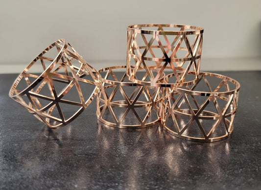 Geometric Blush Copper Napkin Ring