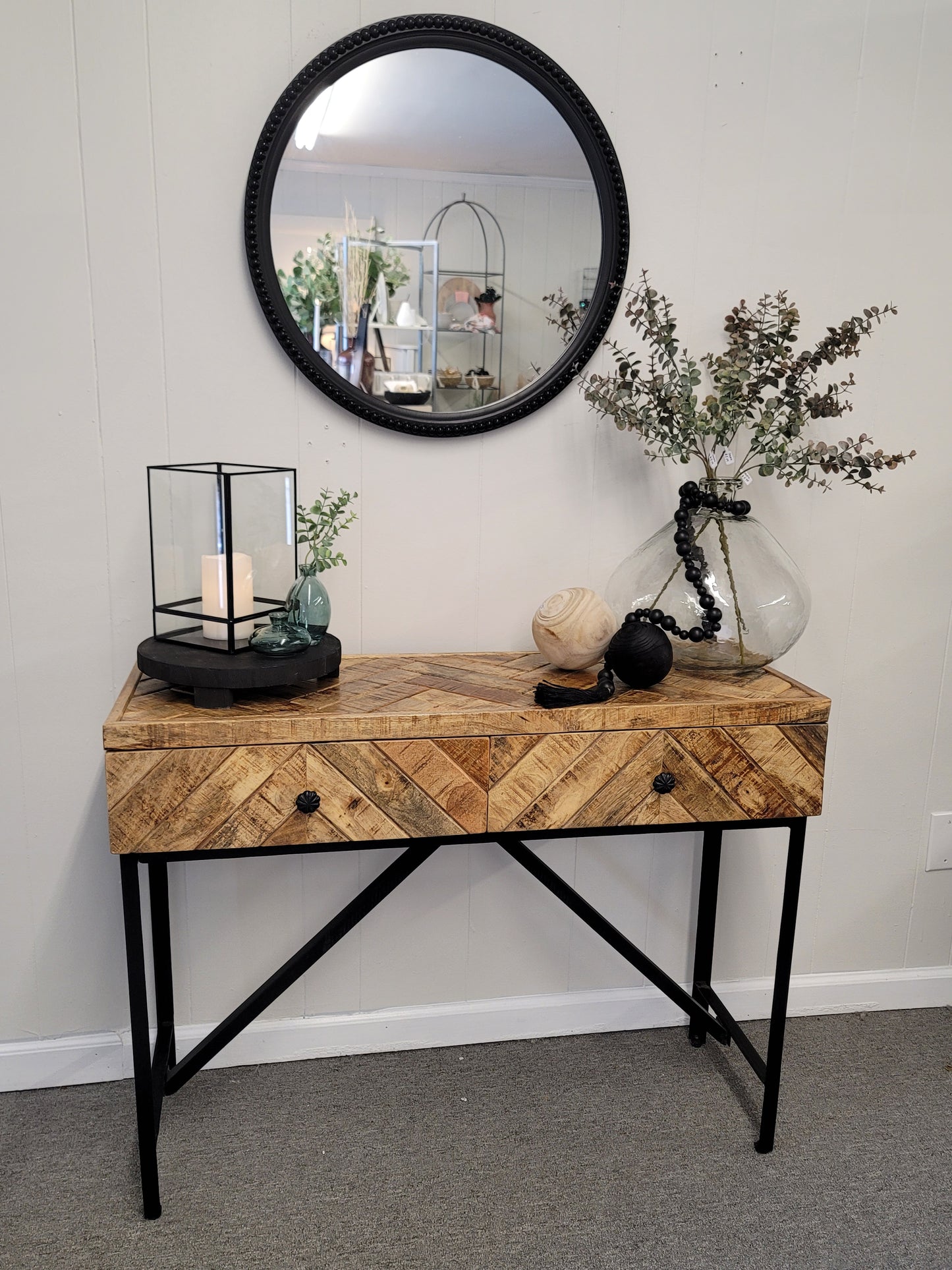 Dakota 41" Herringbone Console Table