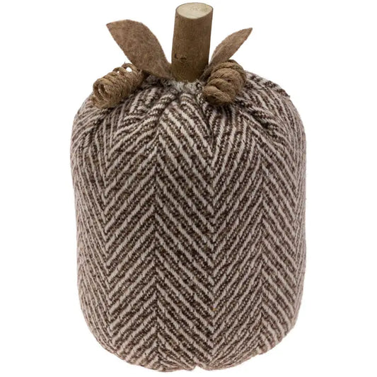 Umber Chevron Plush Pumpkin - 4.25"