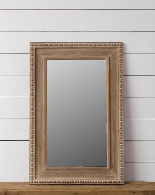 Michel 36" Wood Beaded Wall Mirror