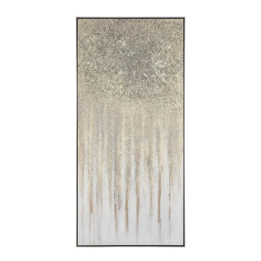 Cascade 29" X 60" Textured Canvas Art - Silver Floater Frame