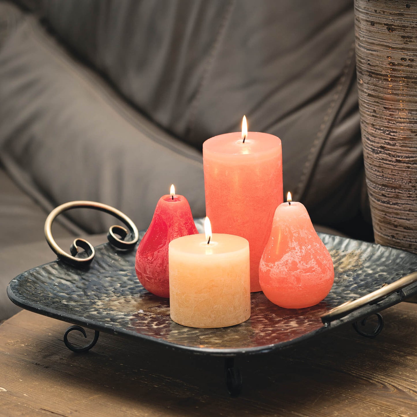 Vance Kitira Pear Shaped Candle - Coral