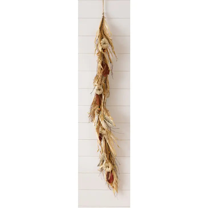 Dried Corn Husk with Pumpkins Garland