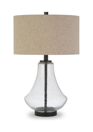 Landon 23" Seeded Glass Table Lamp - Oil Rubbed Bronze + Flaxseed