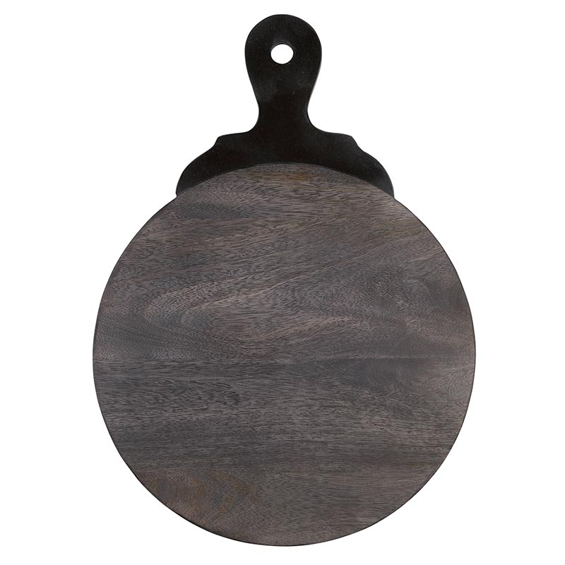 Blythe Mango Wood & Marble Round Serveboard with Handle