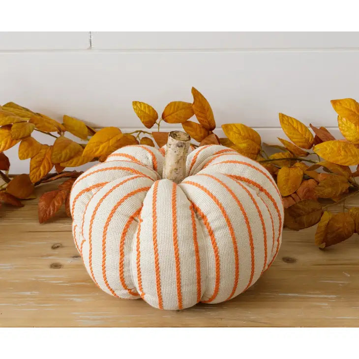 Orange Striped 9" Knit Pumpkin